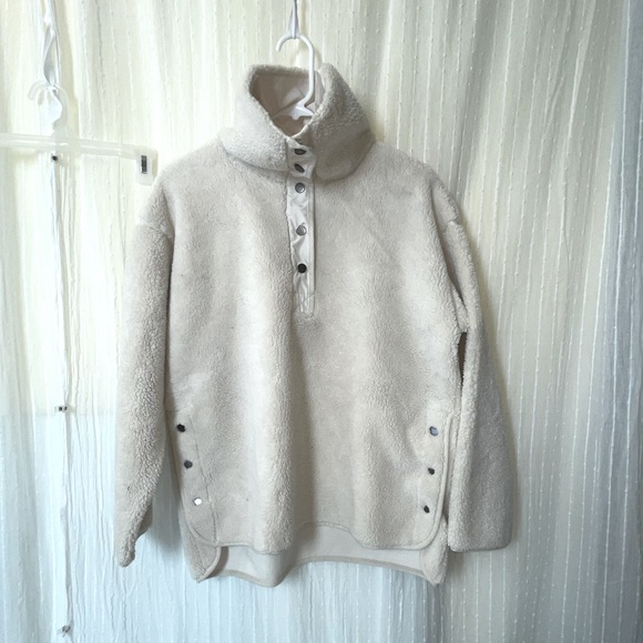 Chaps Tops - Chaps thick creamy off-white thick soft fleece pullover size small fits loose